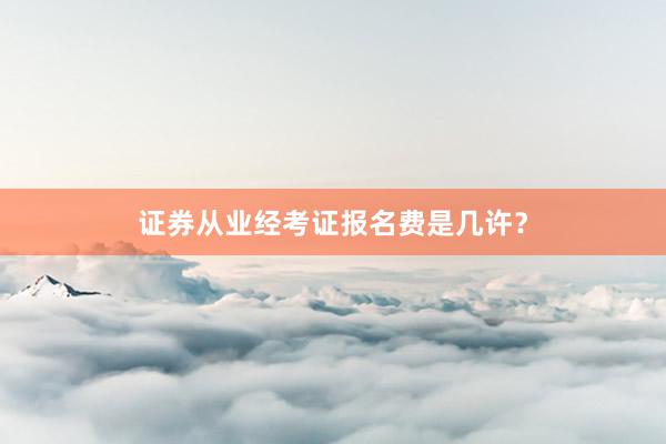 证券从业经考证报名费是几许？